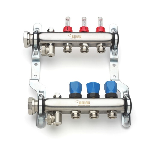 REHAU HKV-D Stainless Steel Manifold With Flow Rate Meter