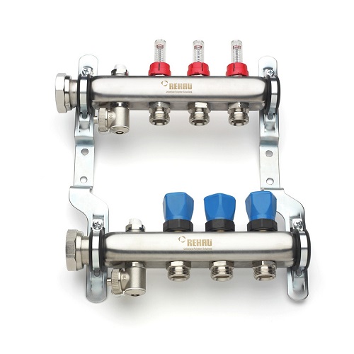 REHAU HKV-D Stainless Steel Manifold With Flow Rate Meter