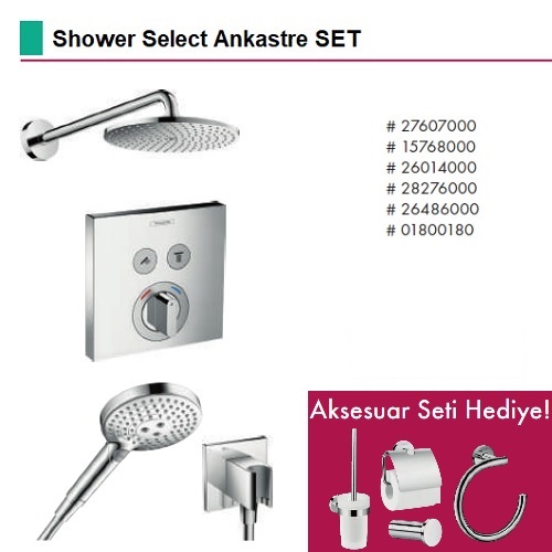 HANSGROHE Talis S Ankastre Set (Tepe Duşu+Ank. Banyo Bataryası+El Duşu) Aksesuar Hediyeli !