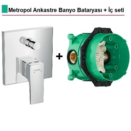 HANSGROHE Metropol Ankastre Banyo Bataryası + İç set - (32545000 + 01800180)