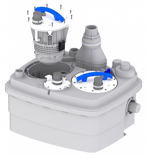 SANIHYDRO SANICUBIC-2 ÇİFT MOTORLU HAZNELİ ATIK SU POMPASI