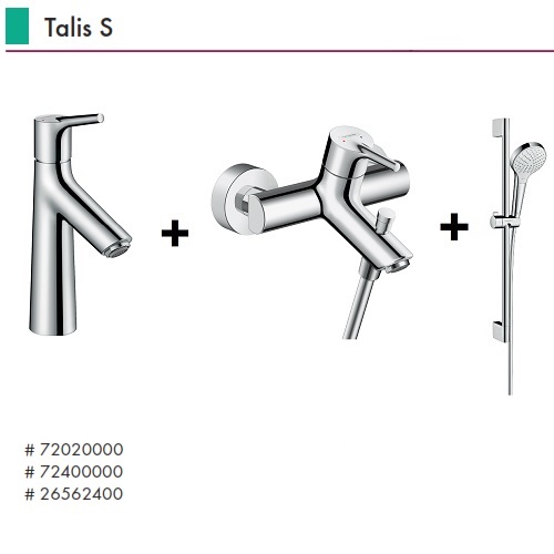 HANSGROHE Talis S Üçlü Set (Lavabo Bataryası+Banyo Bataryası+El Duşu)