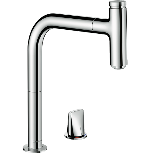 HANSGROHE Granit Çift Gözlü Ank. Eviye + Çekilebilir El Duşlu Batarya + Sifon Seti  - (43220000)