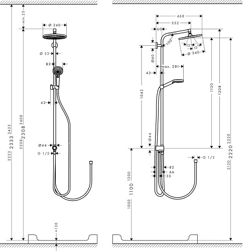 HANSGROHE Crometta 240 Reno Duş Kolonu (Bataryasız)-27270000