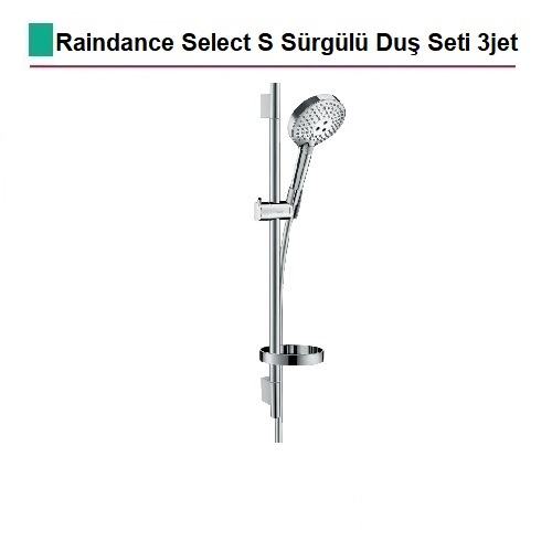 HANSGROHE Raindance Select S Sürgülü Duş Seti (El Duşu+Duş Barı+Duş Hortumu) - (27654000)
