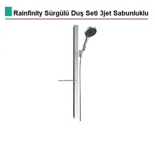 HANSGROHE Rainfinity Sürgülü Duş Seti Sabunluklu (El Duşu+Duş Barı+Duş Hortumu+Sabunluk) - (27671000)