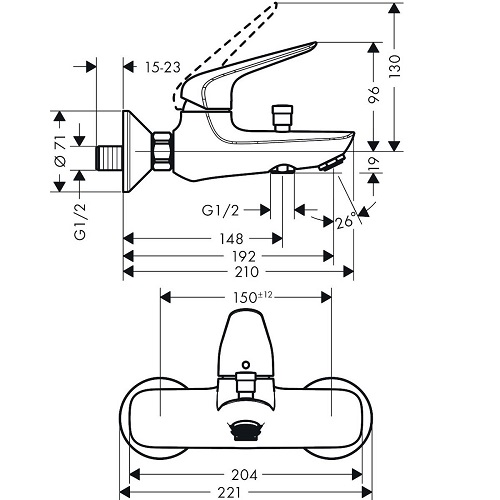 HANSGROHE Novus Banyo Bataryası - 71040000