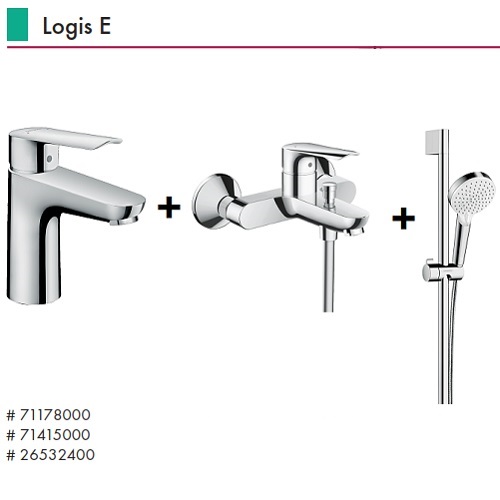 HANSGROHE Logis Üçlü Set (Lavabo Bataryası+Banyo Bataryası+El Duşu)