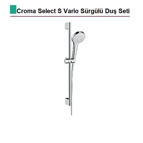 HANSGROHE Croma Select S Sürgülü Duş Seti (El Duşu+Duş Barı+Duş Hortumu) - (26562400)